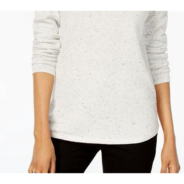 Karen Scott Women's Curved-Hem Sweater Natural Size Small