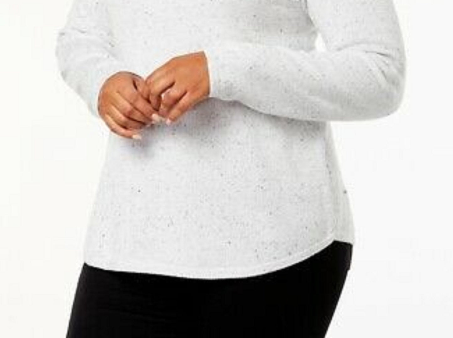 Karen Scott Women's Curved-Hem Sweater Natural Size Extra Large