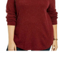 Karen Scott Women's Petite Long-Sleeve Curved Hem Sweater Red Size Petite Large