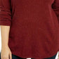Karen Scott Women's Petite Long-Sleeve Curved Hem Sweater Red Size Petite Large