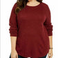 Karen Scott Women's Petite Long-Sleeve Curved Hem Sweater Red Size Petite X-Large