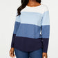 Karen Scott Women's Colorblocked Pullover Sweater  Med Purple Size Small