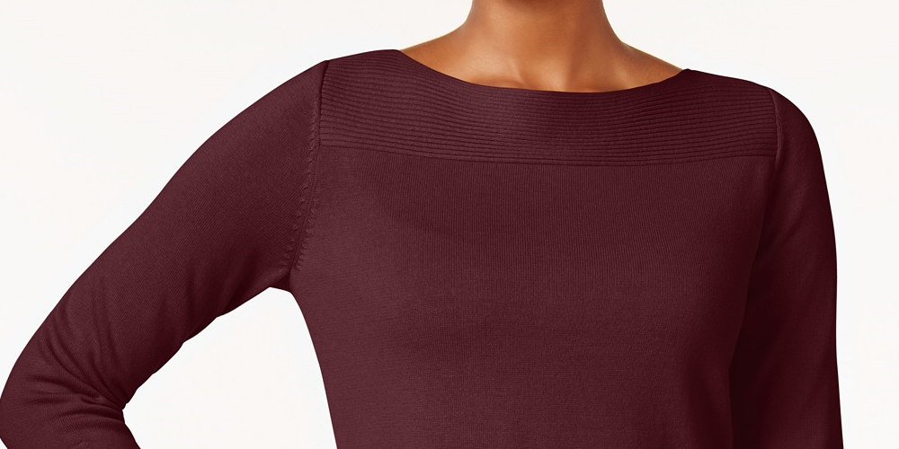 Karen Scott Women's Cotton Boat-Neck Top Medium Red Size XX-Large