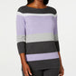 Karen Scott Women's Striped Boatneck Sweater Purple Size 2 Extra Large