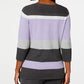 Karen Scott Women's Striped Boatneck Sweater  Purple Size Small