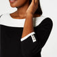 Karen Scott Women's Cotton Colorblocked Sweater Black Size Small