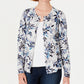 Karen Scott Women's Leaf-Print Cardigan Gray Size Small