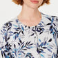 Karen Scott Women's Leaf-Print Cardigan Gray Size Small