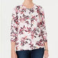 Karen Scott Women's Leaf-Print Cardigan White Size Medium