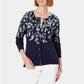 Karen Scott Women's Floral-Print Cardigan Black Size Medium