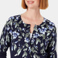 Karen Scott Women's Floral-Print Cardigan Black Size Medium