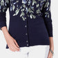 Karen Scott Women's Floral-Print Cardigan Black Size Medium