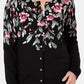 Karen Scott Women's Floral-Print Cardigan Black Size X-Small