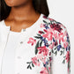 Karen Scott Women's Floral-Print Cardigan White Size Medium