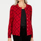 Karen Scott Women's Pamela Plaid Cardigan Bright Red Size Petite Small