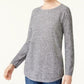Karen Scott Women's Cotton Marled Curved-Hem Top Natural Size Large