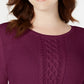 Karen Scott Women's Cable-Knit Sweater Berry Size Small
