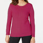 Karen Scott Women's Cable-Knit Sweater  Red Size 2 Extra Large