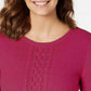 Karen Scott Women's Cable-Knit Sweater  Red Size 2 Extra Large
