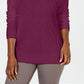 Karen Scott Women's Basket-Stitch Sweater Purple Size Medium