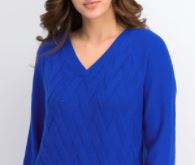 Karen Scott Women's Basket Stitch Sweater Bright Blue Size X-Small