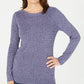 Karen Scott Women's Boat-Neck Cotton Sweater Purple Size X-Large