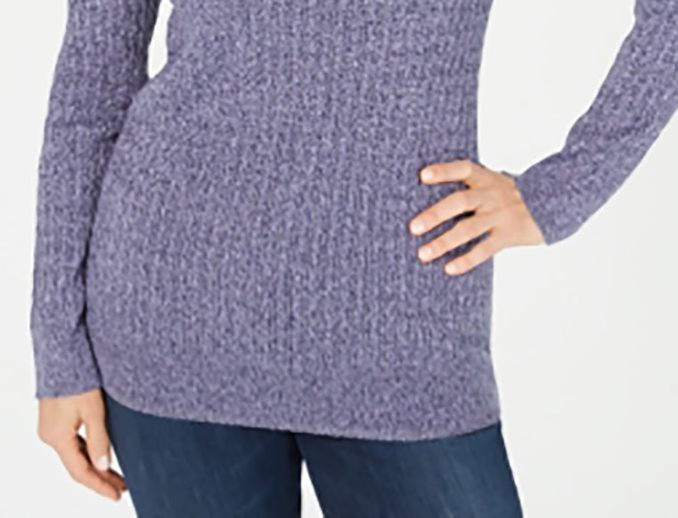 Karen Scott Women's Boat-Neck Cotton Sweater Purple Size X-Large