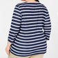 Karen Scott Women's Plus Size Printed 3/4-Sleeve Top Blue Size Extra Large