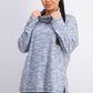 Karen Scott Women's Sport Space-Dyed Cowlneck Top  Blue Size Small