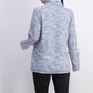 Karen Scott Women's Sport Space-Dyed Cowlneck Top  Blue Size Small