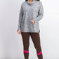 Karen Scott Women's Sport Space-Dyed Cowlneck Top Navy Size Large