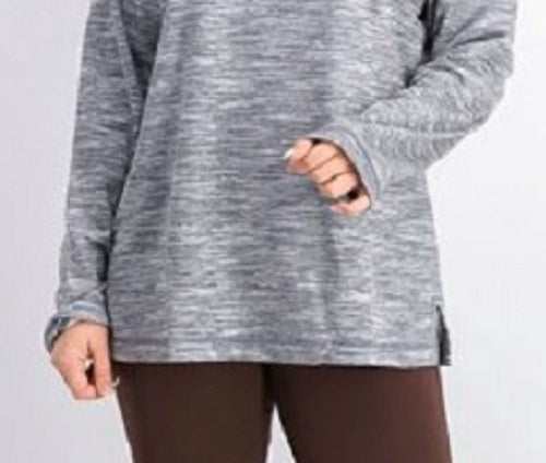Karen Scott Women's Sport Space-Dyed Cowlneck Top Gray Size XX-Large
