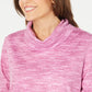 Karen Scott Women's Sport Space-Dyed Cowlneck Top Pink Size X-Large