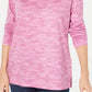 Karen Scott Women's Sport Space-Dyed Cowlneck Top Pink Size X-Large