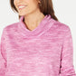 Karen Scott Women's Sport Space-Dyed Cowlneck Top Red Size Large