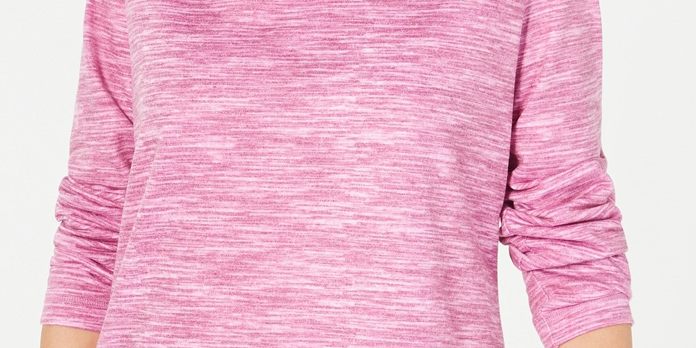 Karen Scott Women's Sport Space-Dyed Cowlneck Top Red Size Large