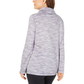 Karen Scott Women's Petite Funnel-Neck Space-Dyed Top Gray Size Medium