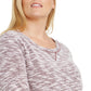 Karen Scott Women's Marled Textured Sweatshirt Red Size Small