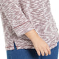 Karen Scott Women's Marled Textured Sweatshirt Red Size Small