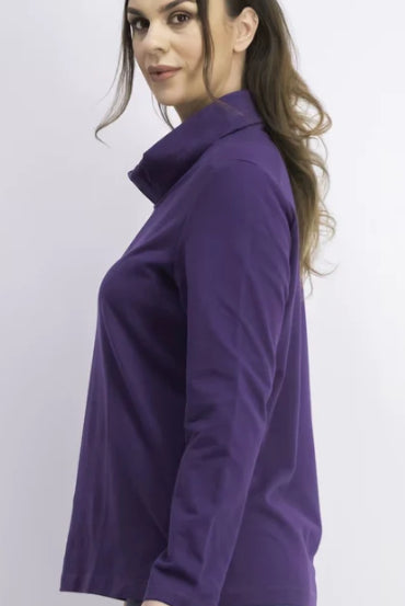 Karen Scott Women's Sport Cowl-Neck Top Purple Size X-Large