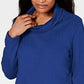 Karen Scott Women's Sport Cowl-Neck Top Blue Size Large