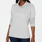 Karen Scott Women's Petite Sport Cowl-Neck Top Gray Size Small