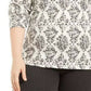 Karen Scott Women's Plus Size Printed Mock-Neck Top Gray Size 1X