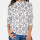 Karen Scott Women's Plus Size Printed Mock-Neck Top Med Gray Size 2X