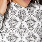 Karen Scott Women's Plus Size Printed Mock-Neck Top Med Gray Size 2X