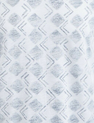 American Rag Mens Geometric Print V-Neck T-Shirt White Size 2 Extra Large