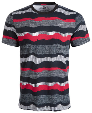 American Rag Men's Wavy Stripe Textured T-Shirt, Black Size XXX Large