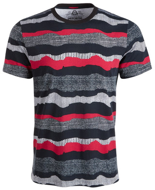 American Rag Men's Wavy Stripe Textured T-Shirt  Black Size X-Large