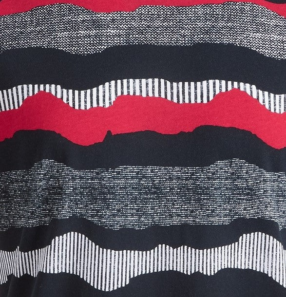 American Rag Men's Wavy Stripe Textured T-Shirt  Black Size X-Large