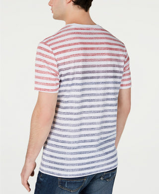 American Rag Men's Tonal Striped Pocket T-Shirt White Size Large